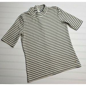 ABERCROMBIE & FITCH Striped Mock Neck Top - Small